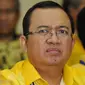 Calon Ketua Umum Partai Golkar Priyo Budi Santooso, memberikan keterangan pers di Bali Nusa Dua Convention Center, Bali, (15/5). Mereka menolak voting terbuka dalam pemilihan ketum di Musyawarah Nasional Luar Biasa Golkar. (Liputan6.com/JohanTallo)