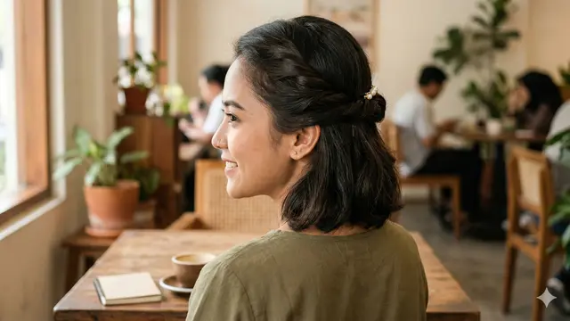 Model Rambut Pendek Wanita Diikat (Foto: Gemini AI)