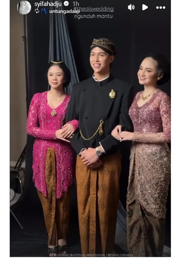 8 Potret Keluarga Al Ghazali-Alyssa Daguise di Ngunduh Mantu, Bergaya Adat Jawa