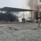 Kebakaran terjadi di pabrik styrofoam, Jalan Mercedez Benz, Cikeas, Gunungputri, Kabupaten Bogor, Jawa Barat. (Liputan6.com/Achmad Sudarno)