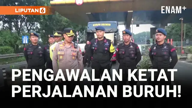 VIDEO: Hari Buruh, Ratusan Polisi Jaga Ketat 6 Gerbang Tol Cimahi!