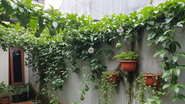 9 Inspirasi Kebun Rambat Markisa untuk Tembok Plesteran, Solusi Hijau Estetis