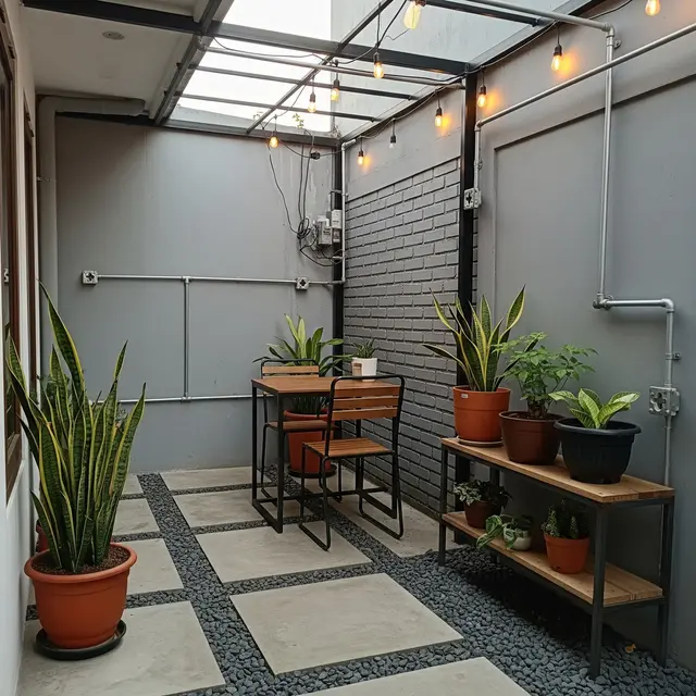 9 Model Teras Minimalis Ala Industrial Fungsional di Belakang Rumah, Paduan Estetika