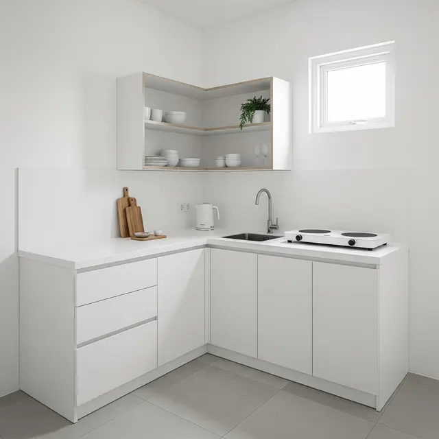 9 Model Dapur Rumah Kecil 1,5x1,5 Meter dengan Rak Sudut Gantung, Solusi Efisien