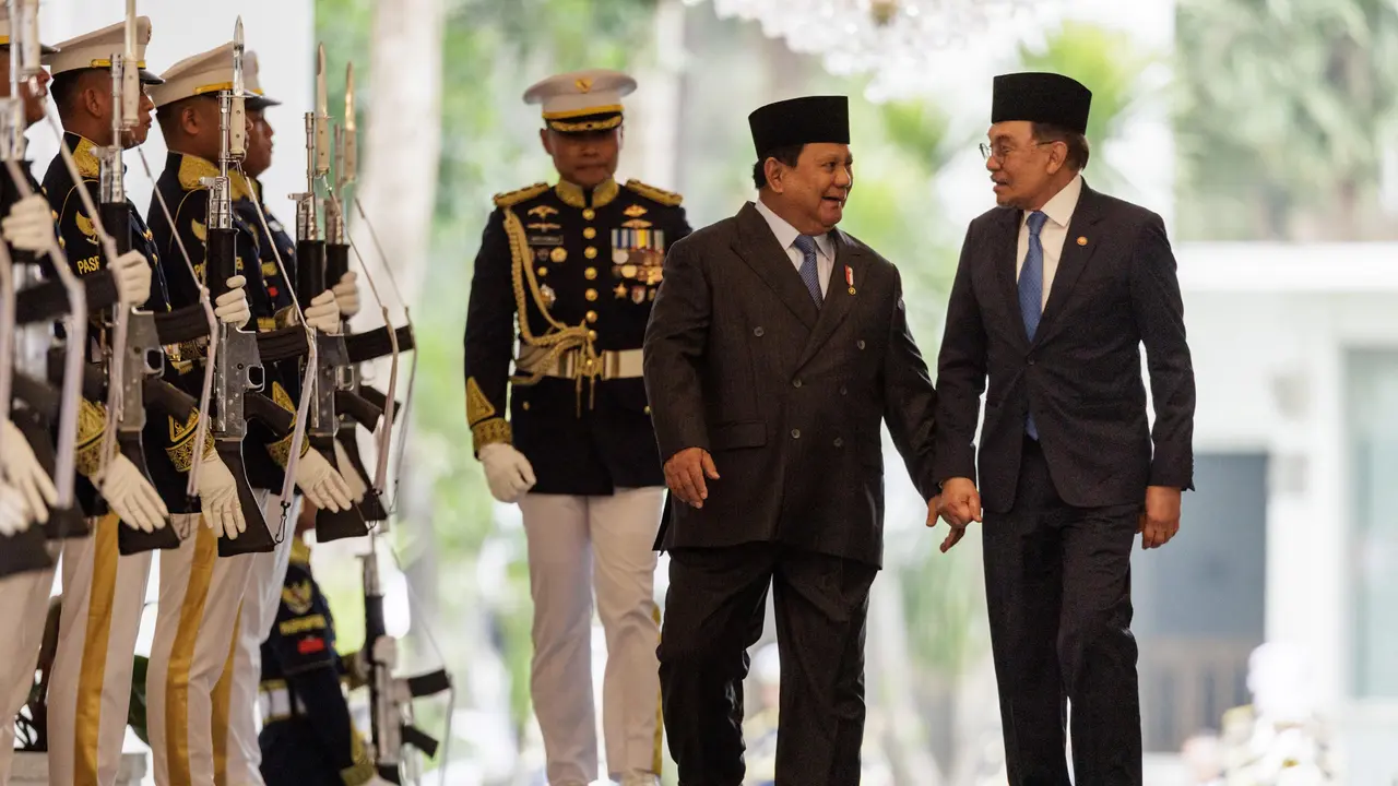 Presiden Prabowo Subianto Sambut Kedatangan PM Malaysia Anwar Ibrahim