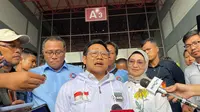 Cawapres nomor urut satu Muhaimin Iskandar alias Cak Imin di JIExpo, Kemayoran, Jakarta Pusat, Senin (29/1/2024). (Liputan6.com/Winda Nelfira)