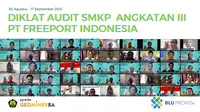 Pegawai PT Freeport Indonesia pada Diklat Audit Sistem Manajemen Keselamatan Pertambangan.