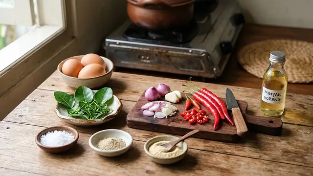 Resep Telur Dadar Daun Jeruk dan Cabai