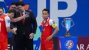 Garuda Asia takluk 4–5 setelah bermain imbang (5–5) sepanjang waktu normal dan babak tambahan. Tampak dalam foto, pemain Timnas Futsal Indonesia, M Iqbal (kanan) menatap kosong Piala Asia Futsal usai berlaga melawan Iran pada laga final yang digelar di Indonesia Arena, Kompleks Gelora Bung Karno, Senayan, Jakarta, Sabtu (7/2/2026). (Bola.com/Bagaskara Lazuardi)
