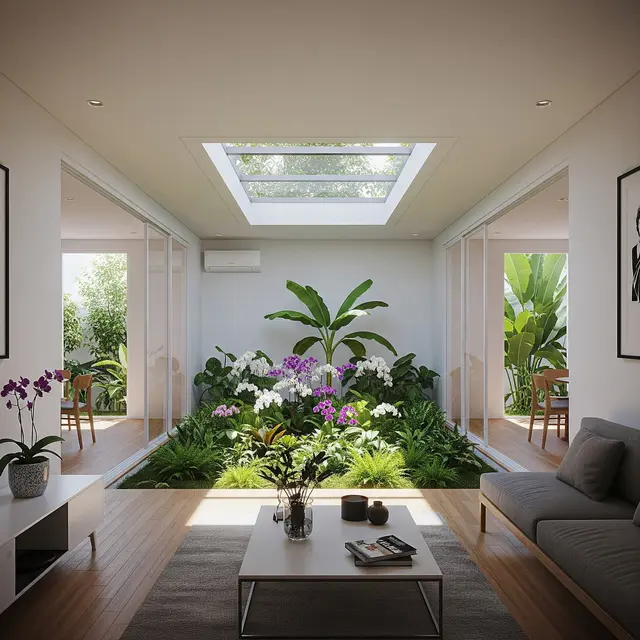 Model Rumah Kecil Tapi Luas dengan Taman Dalam Rumah