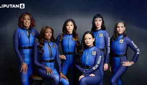 Banner Infografis Katy Perry dan 5 Wanita Lain Terbang Naik Roket. (Liputan6.com/Gotri/Abdillah)