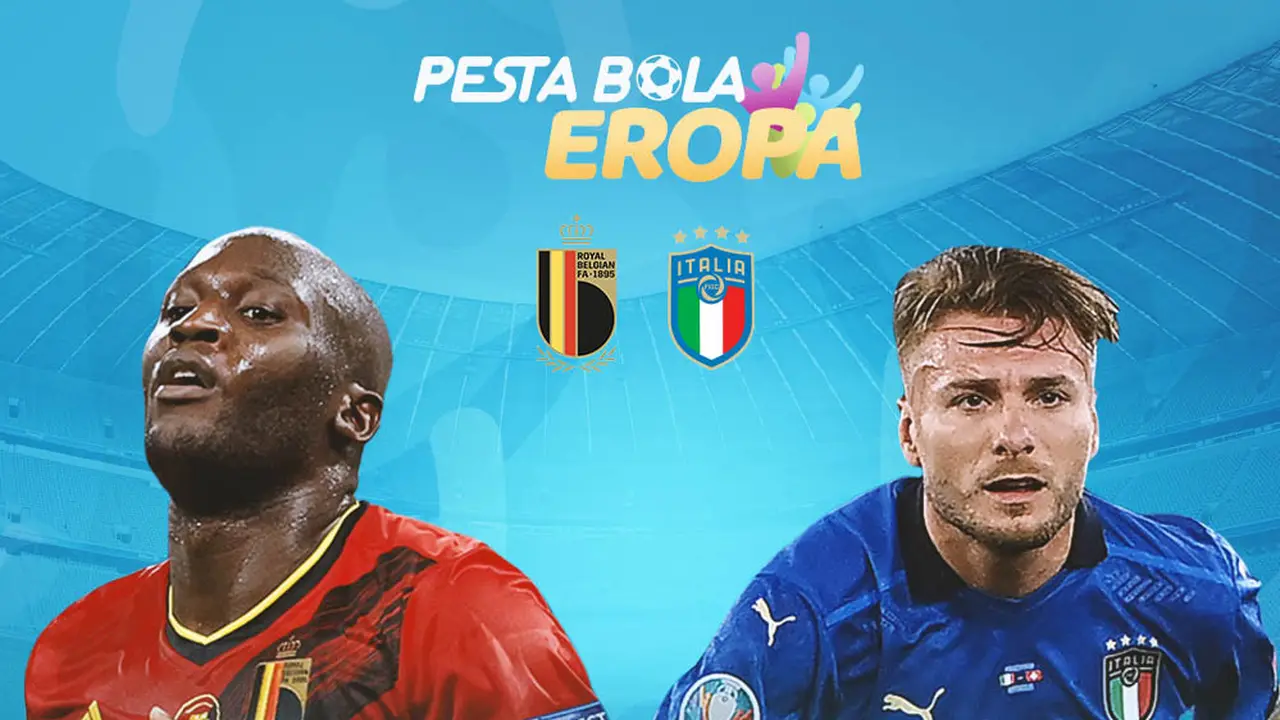 Piala Eropa - Euro 2020 Belgia Vs Italia - Romelu Lukaku Vs Ciro Immobile