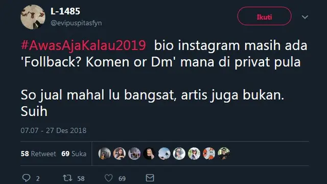 cuitan #awasajakalau2019 (foto: Twitter)