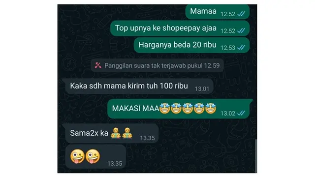 6 Chat Ibu Langsung Peka Kirim Uang ke Anaknya Ini Bikin Senyum-Senyum