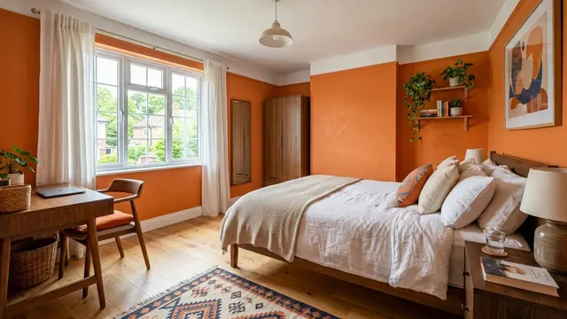 kamar tidur warna oranye, Gemini AI