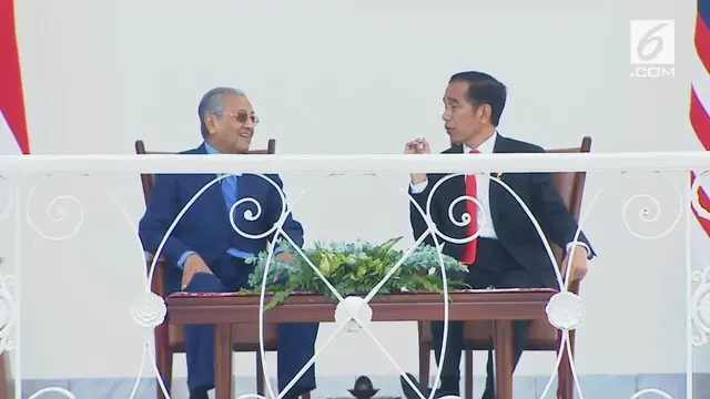 Presiden Jokowi menerima PM Malaysia Mahathir Mohamad di Istana Bogor.