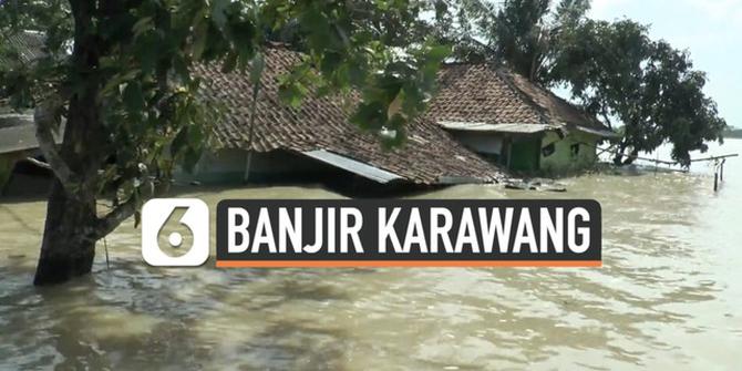 VIDEO: Butuh Bantuan,18 Kecamatan di Karawang Masih Terendam Banjir