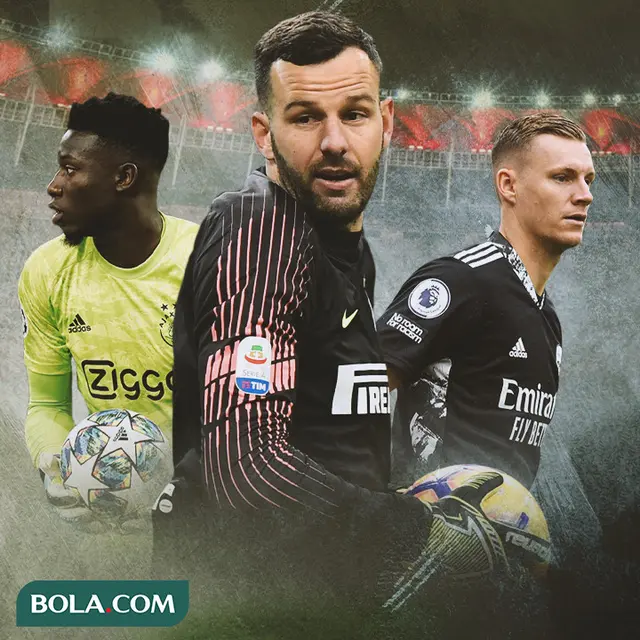 Ilustrasi - Andre Onana, Samir Handanovic, Bernd Leno