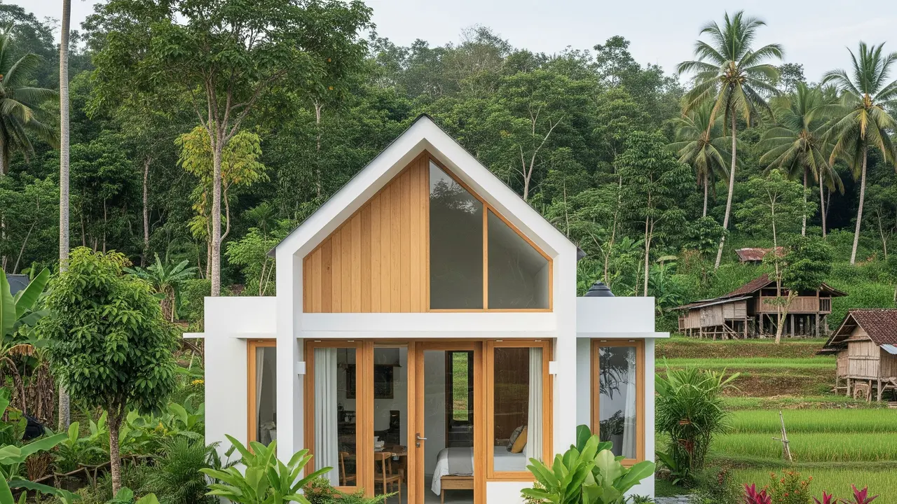 Desain Rumah Kecil ala Villa Pedesaan