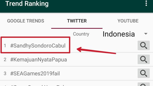 Tagar #SandhySondoroCabul mengemuka (Twitter)