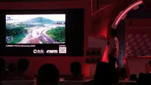 Kepala Operasi Olahraga Mandalika Grand Prix Association (MGPA) Dylan Dilato memaparkan pembangunan Sirkuit Mandalika, Lombok, NTB saat peluncuran pelumas Motul di Sentul, Bogor, Kamis (6/2/2020). (Liputan6.com/Achmad Sudarno)