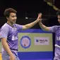 Ganda putra Indonesia, Kevin Sanjaya Sukamuljo/Marcus Fernaldi Gideon, akan menghadapi pasangan Denmark, Mads Conrad-Petersen/Mads Pieler Kolding, pada babak final Hong Kong Terbuka Super Series 2017, Minggu (26/11/2017). (PBSI)