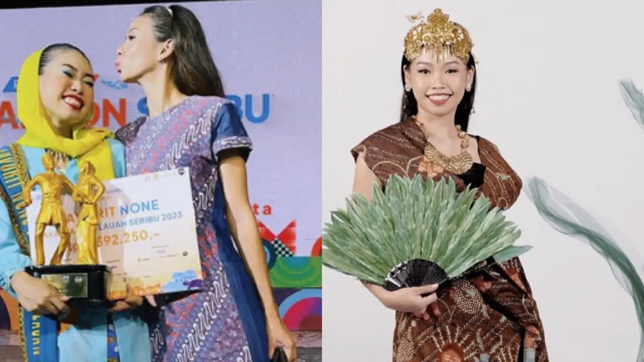 Reina, adik Yuki Kato saat meraih juara Favorit Abang None Kepulauan Seribu