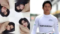 Dua anak muda beda profesi ini, Isyana dan Rio Haryanto punya foto selfie yang unik.