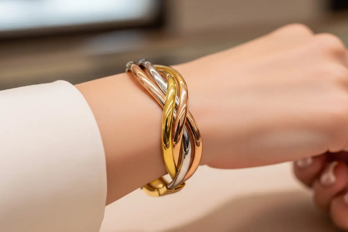 Model Gelang Emas Twist Tiga Warna yang Lagi Tren 2026