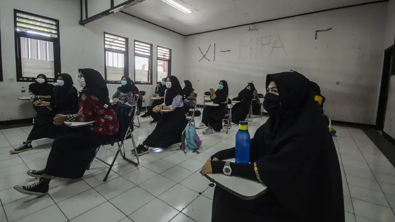 FOTO: Penerapan Pembelajaran Tatap Muka Sekolah di Bandung