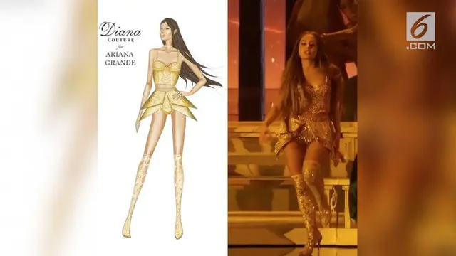 Ariana Grande mengenakan busana dari desainer Indonesia bernama Diana Putri saat tampil di MTV VMA.