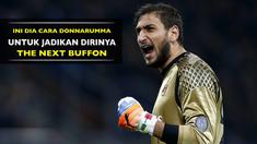 Video latihan Gianluigi Donnarumma di kamp latihan AC Milan dengan agresifnya mencegah bola masuk ke dalam gawang.