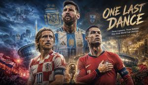 Luca Modric (Kroasia), Lionel Messi (Argentina), dan Cristiano Ronaldo (Portugal): tiga pemain yang kemungkinan bakal menjalani Piala Dunia terakhir di edisi 2026. (Gemini)