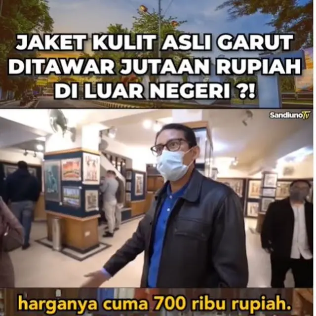 Sandiaga Uno Pakai Jaket Buatan Garut di Eropa, Disangka Produksi Merek Terkenal