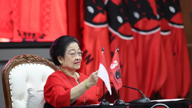 Ketua Umum PDIP Megawati Soekarnoputri di Sekolah Partai, Lenteng Agung.