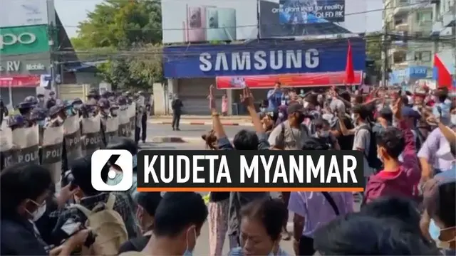 VIDEO: Yangon Memanas, Ribuan Orang Protes Kudeta Militer Myanmar