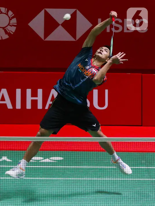 Laga antara Jonatan Christie dan Lin Chun-yi berlangsung ketat dan sengit. (Liputan6.com/Herman Zakharia)
