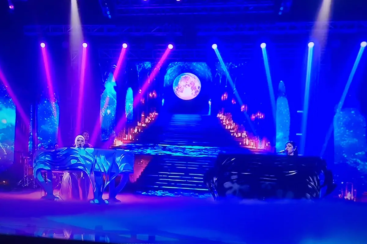 Kolaborasi Dahsyat Isyana Sarasvati - Putri Ariani di HUT Indosiar ke-31. (Indosiar)