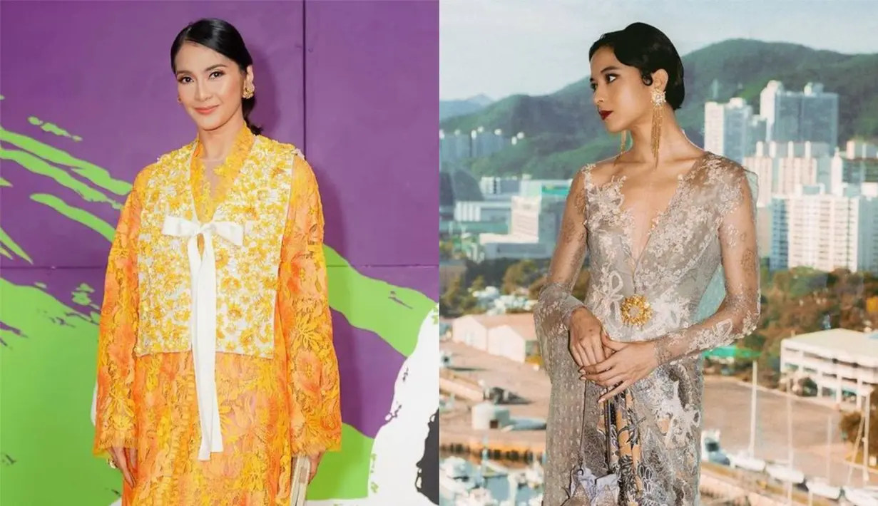 Lihat di sini beberapa potret inspirasi desain kebaya yang cocok untuk pesta dari para artis.