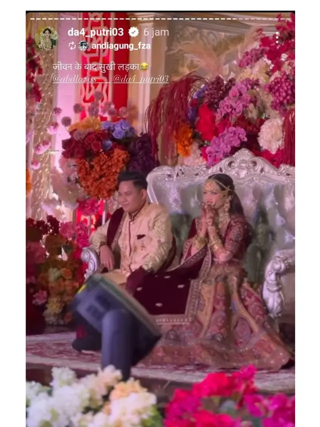 Putri Isnari Dibalut Baju Khas India di Resepsi Pernikahannya