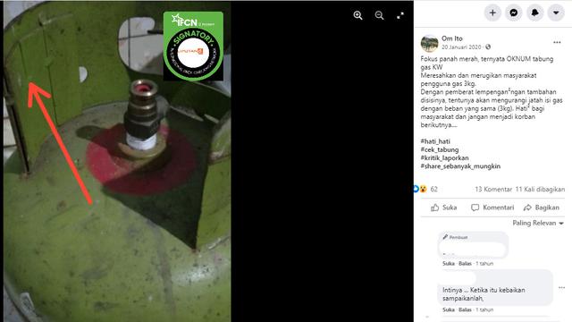 Cek Fakta Liputan6.com mendapati klaim pemberat tabung Elpiji 3 Kg untuk kurangi isi gas