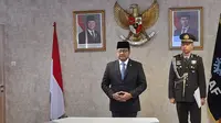 Menteri Ekonomi Kreatif (Menekraf) Teuku Riefky Harsya dalam pelantikan pimpinan tinggi madya dan jabatan administrator serta pengangkatan staf ahli menteri Kementerian Ekonomi Kreatif di Jakarta, Rabu (19/2/2025). (dok. Liputan6.com/Dinny Mutiah)