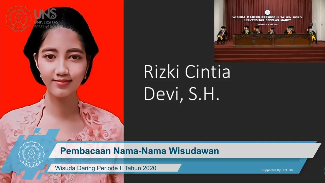 Wisuda gaya baru ala UNS di tengah pandemi Corona. (Youtube)
