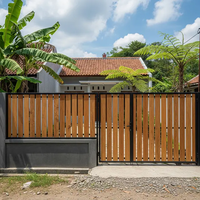 9 Desain Pagar Minimalis untuk Rumah Type 45 di Desa, Modern dan Estetik