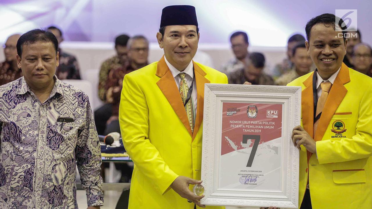 Ingat, Ini Daftar Nomor Urut 14 Parpol Peserta Pemilu 2019