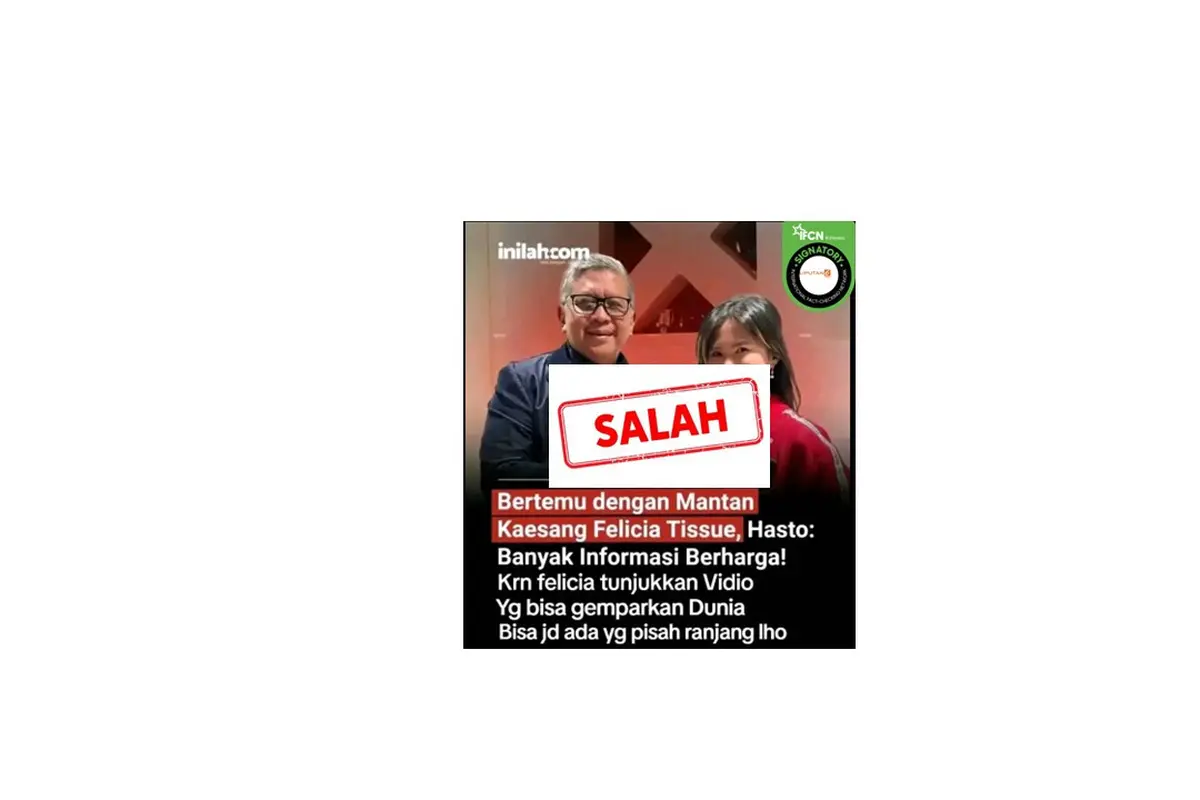 Cek Fakta judul artikel Inilah.com terkait Hasto Kristiyanto