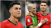 Momen campur aduk menyelimuti perasaan Cristiano Ronaldo saat Portugal menghadapi Slovenia pada babak 16 besar Euro 2024 di Frankfurt Arena, Selasa (2/7/2024). Sang megabintang yang sempat menangis setelah gagal cetak tendangan penalti akhirnya bisa tersenyum dan bernafas lega setelah Portugal menang adu penalti dan lolos ke perempat final.