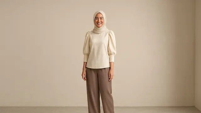 Model Blouse Lengan Gigot/Ilustrasi gambar oleh AI