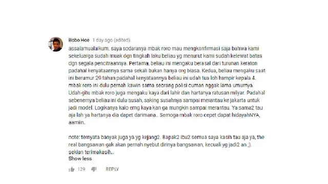 Saudara Roro Fitria?