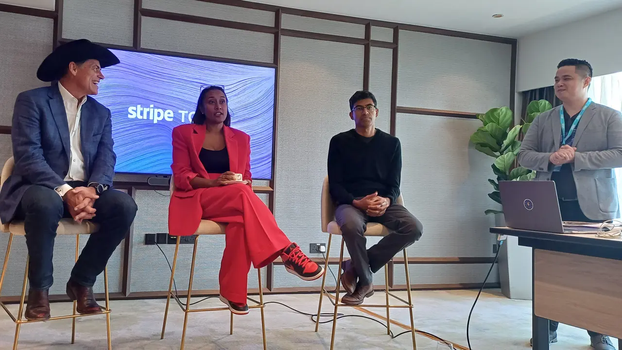 Regional Head and Managing Director for Stripe in Southeast Asia, Sarita Singh dalam acara Stripe Tour di Singapura, Rabu (27/9/2023). (Maul/Liputan6.com)